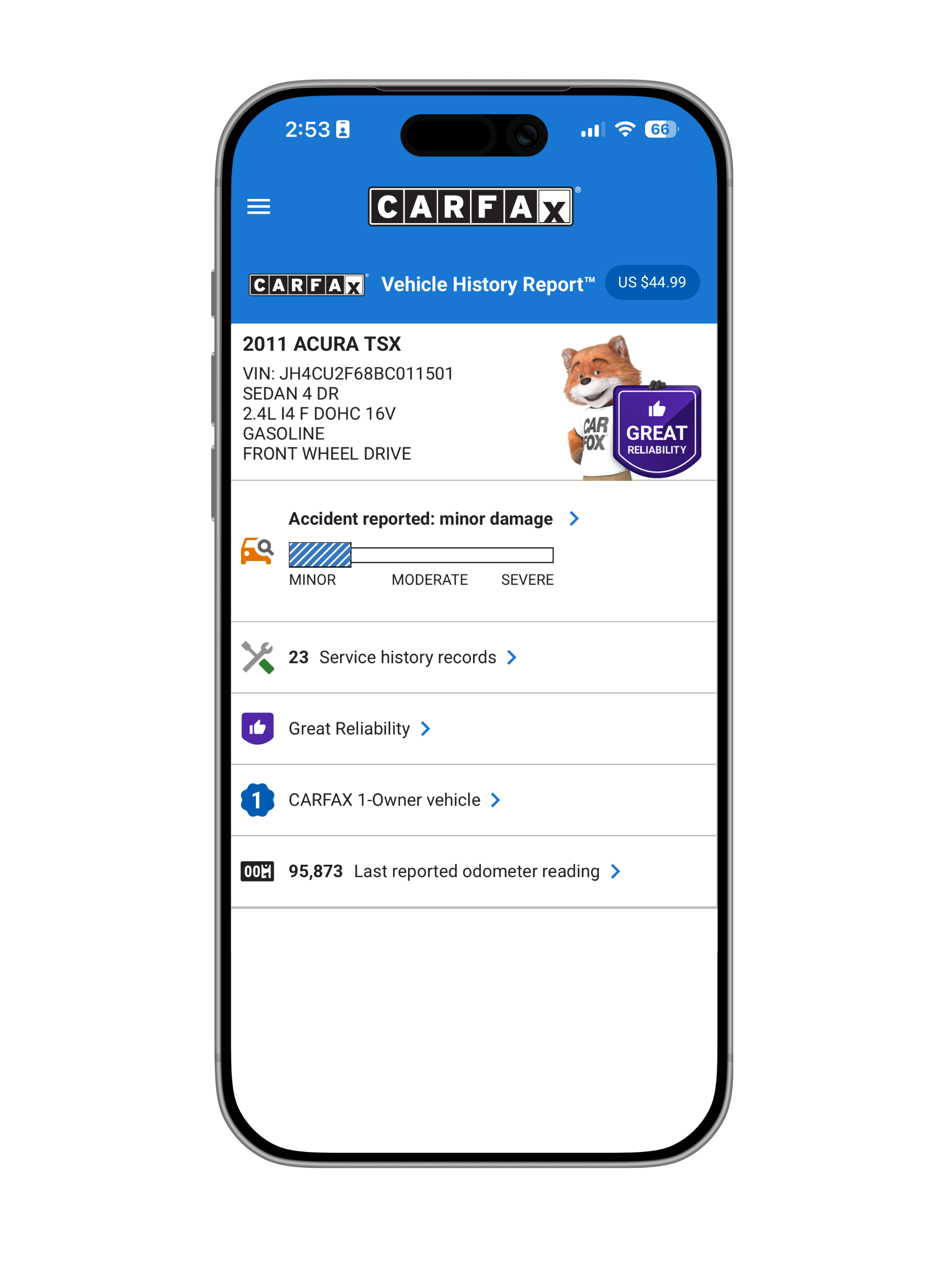 Sample CARFAX vehicle history report — page 2